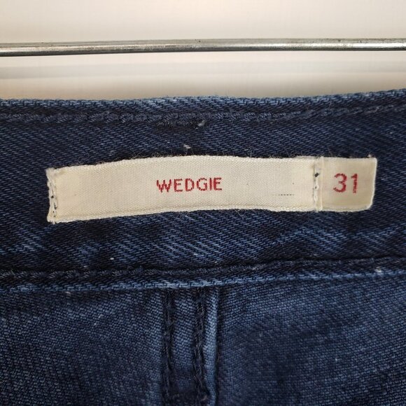 Levis Premium Wedgie Icon Ankle Dark Speckled Button Fly Jeans Womens Size 31 - Picture 8 of 13